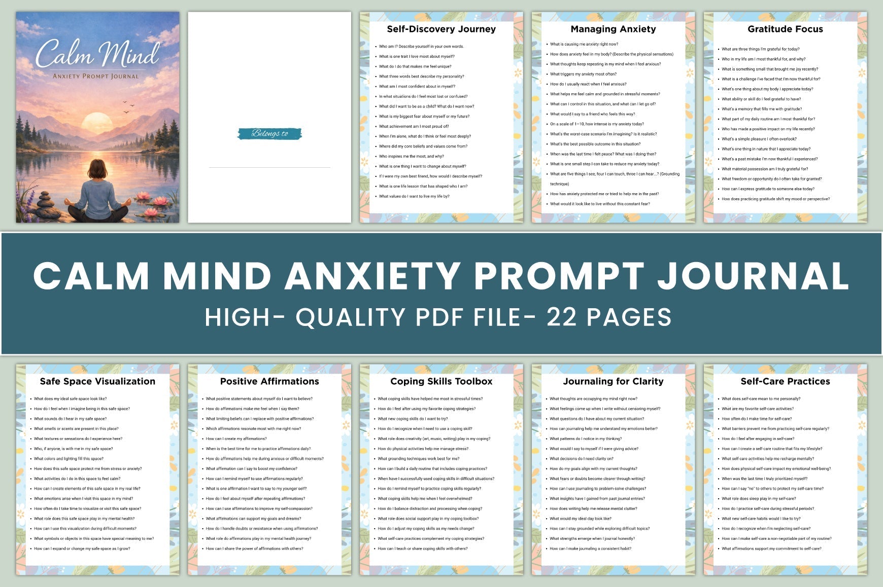 Calm Mind Anxiety Prompts