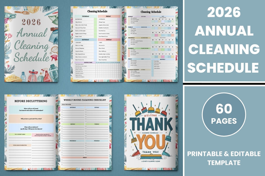 Annual Cleaning Schedule Planner