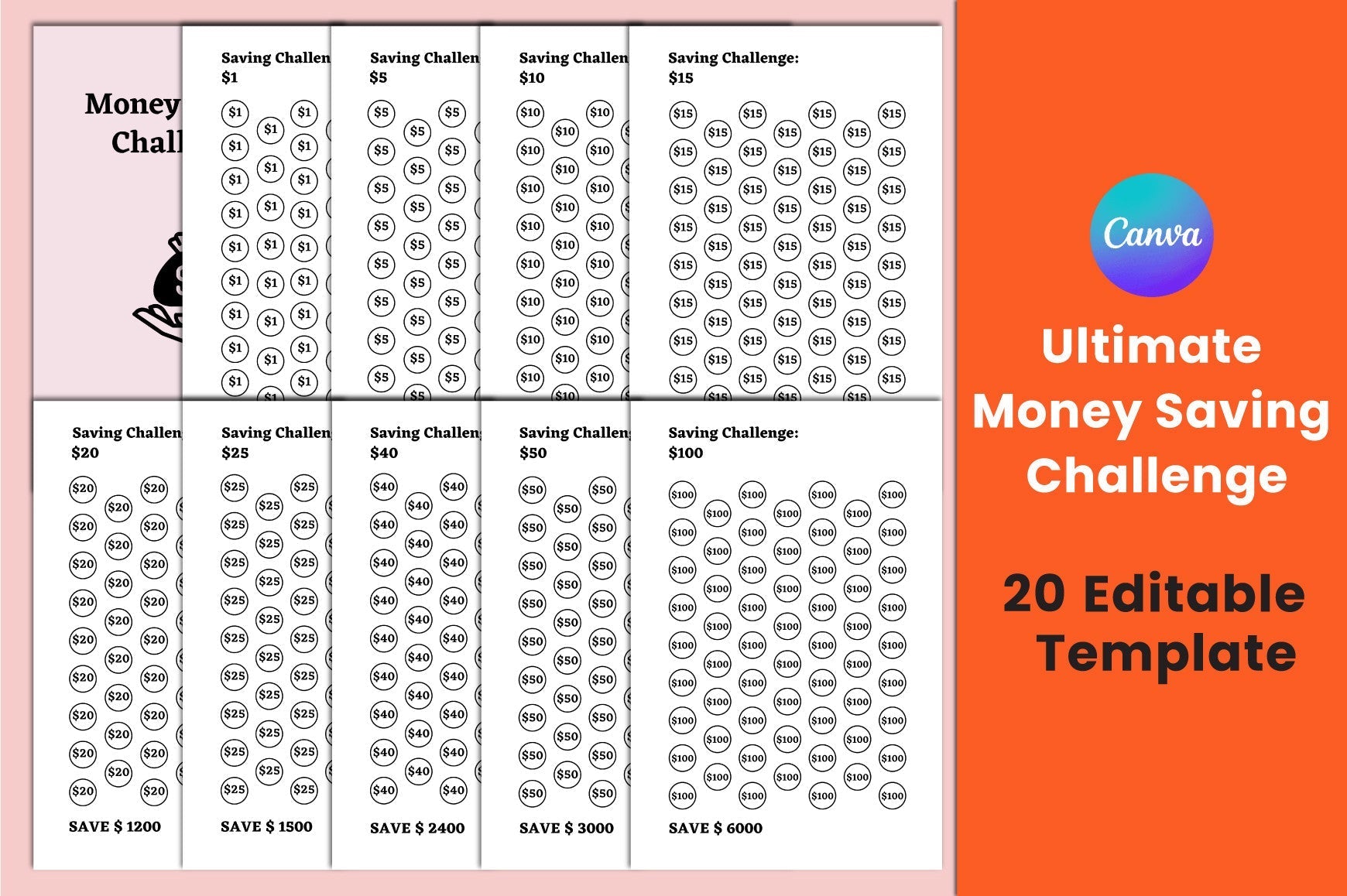 Money Savings Challenges Planner