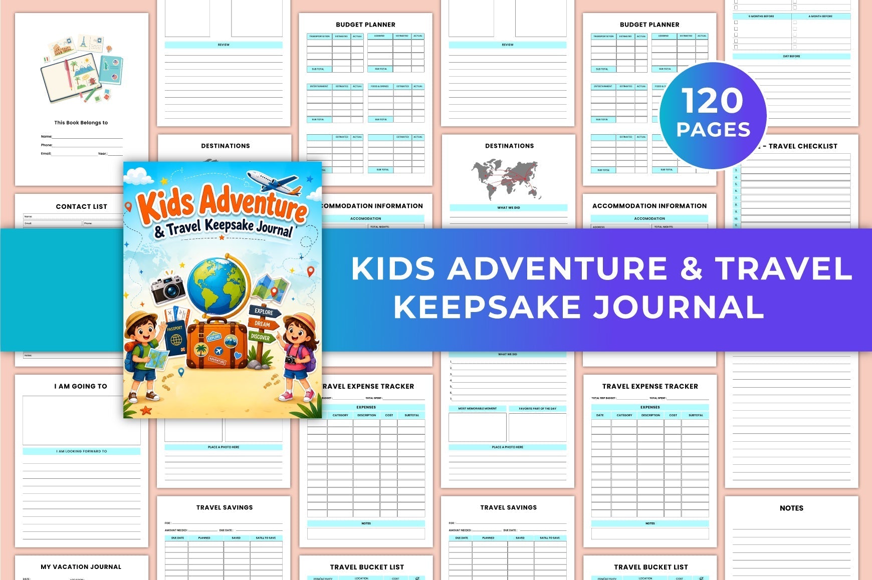 Kids Adventure Travel Keepsake Journal