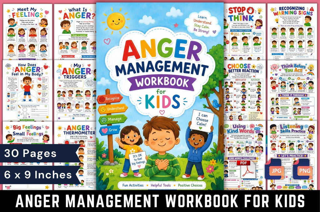 Anger Management For Kids Workbook