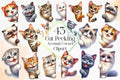 Cat Peeking Around Corner Clipart Bundle