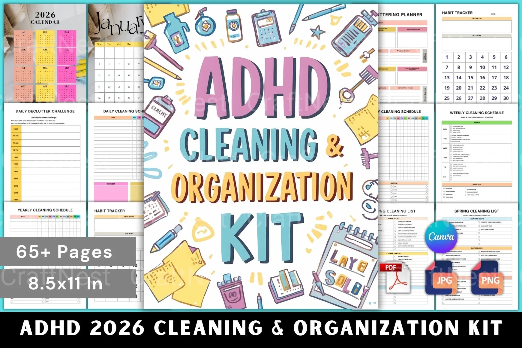 Effective ADHD Cleaning and Organization Tips printable guide cover for home organization