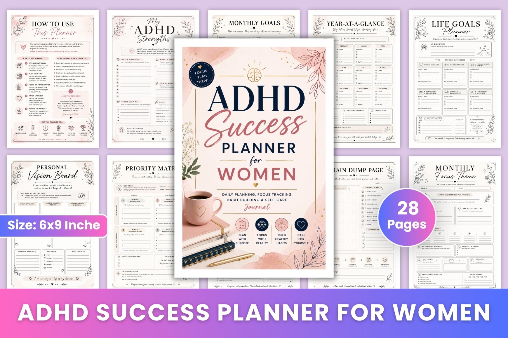 Adhd Success For Women Planner