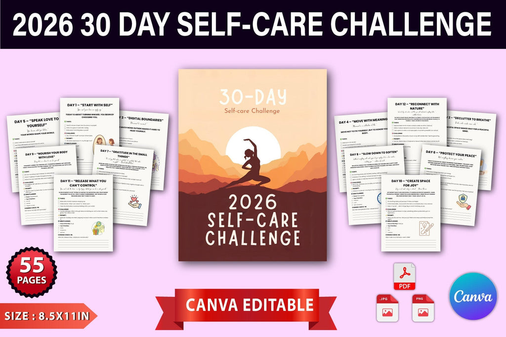 Day Self Care Challenge Planner