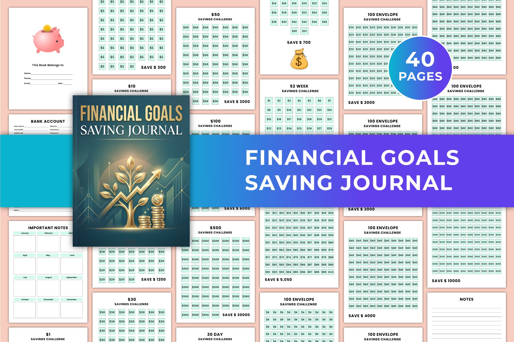 Financial Goals Saving Journal