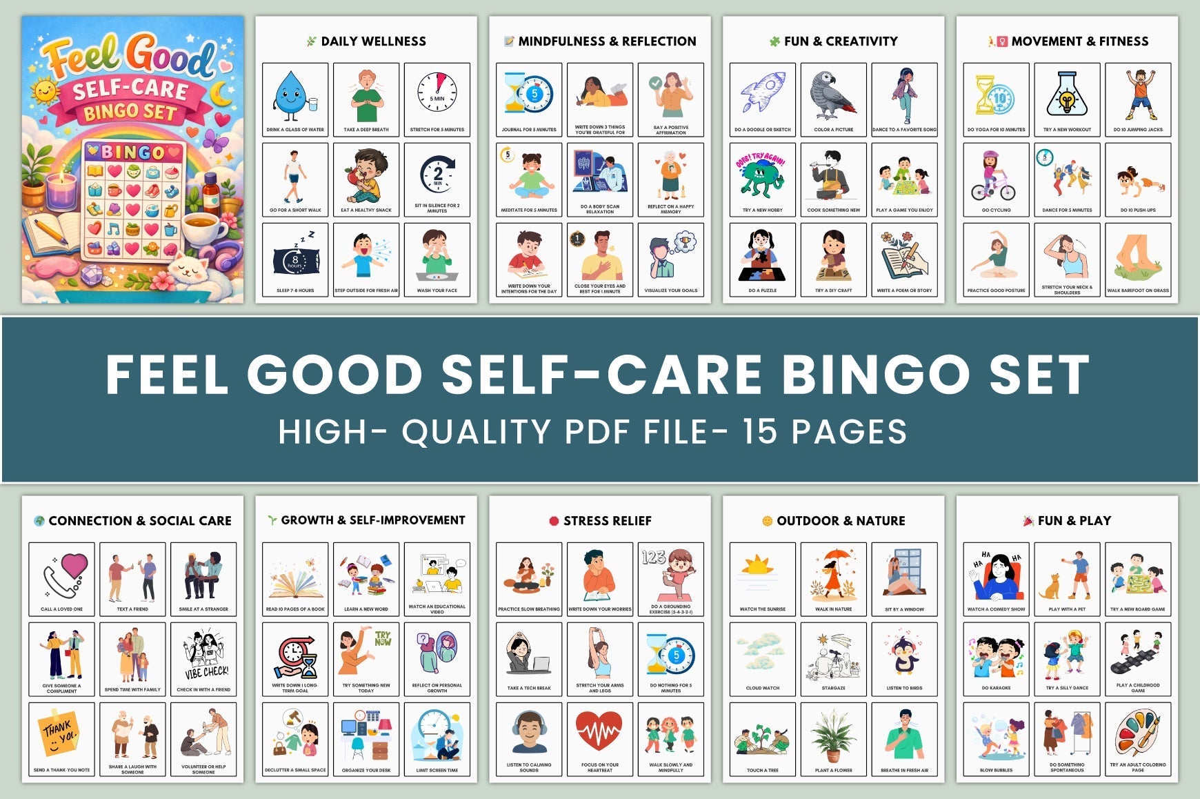Feel Good Self Care Bingo Book