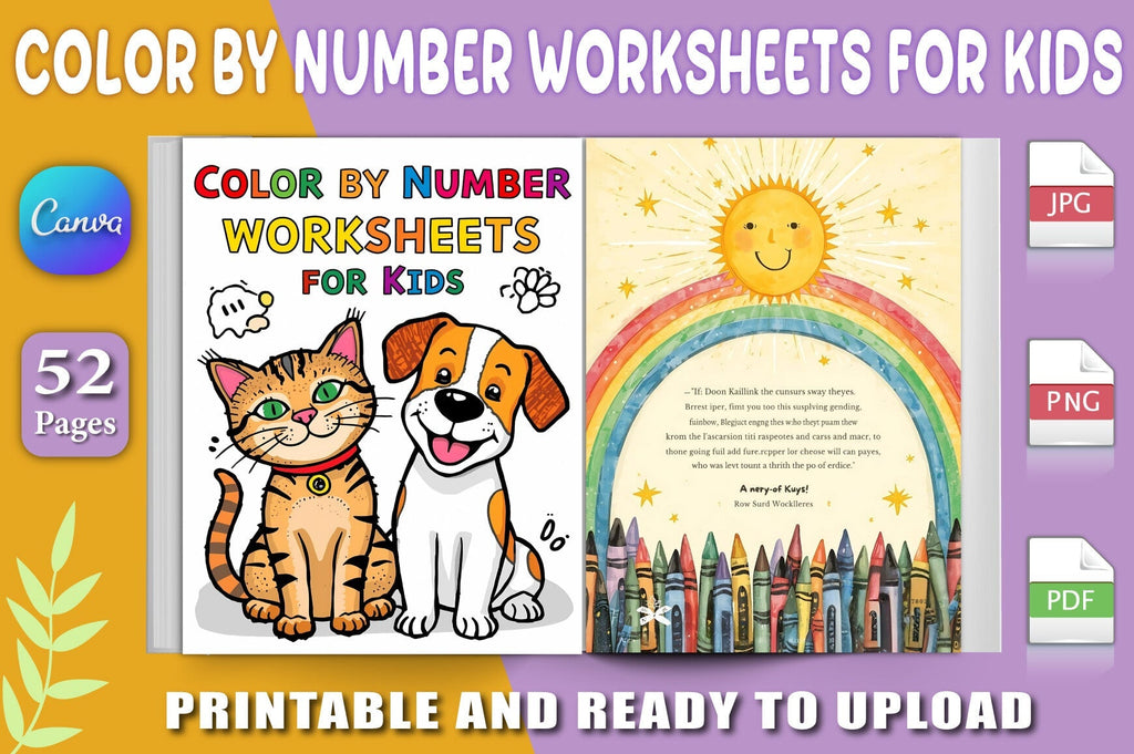 Color By Number Worksheets For Kids Book