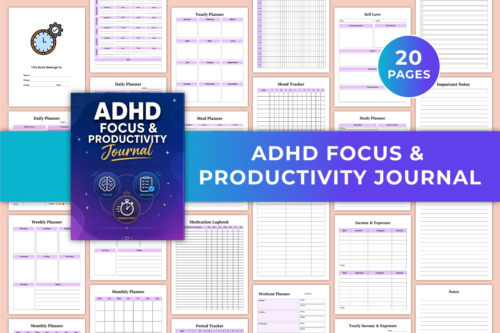 Adhd Focus Productivity Journal