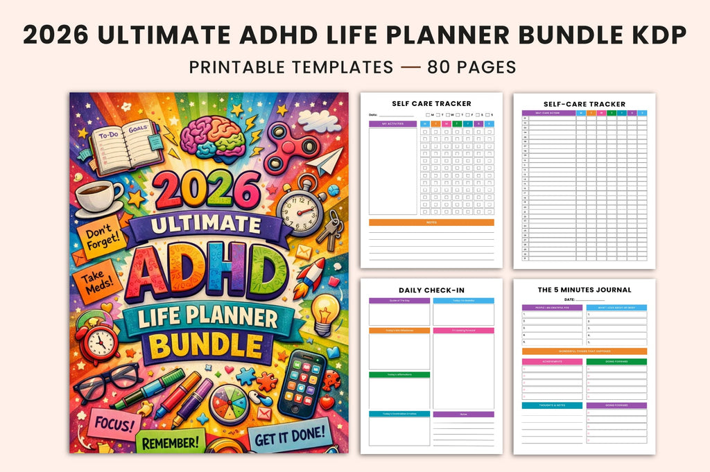Ultimate ADHD Life Planner printable digital planner cover