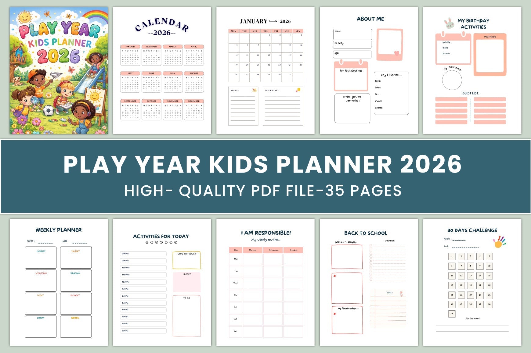 Play Year Kids Planner