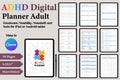 ADHD Adult Planner cover with printable daily planning and organization pages