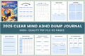 Clear Mind ADHD Journal cover with printable mindfulness journal pages