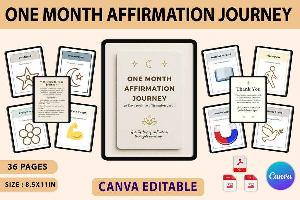 One Month Affirmation Journey Planner