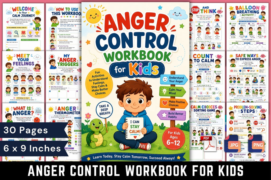 Anger Control For Kids Workbook