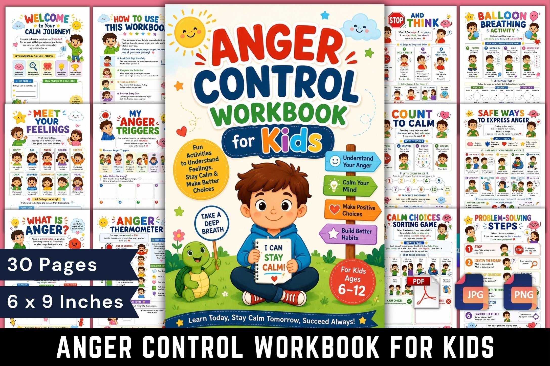 Anger Control For Kids Workbook