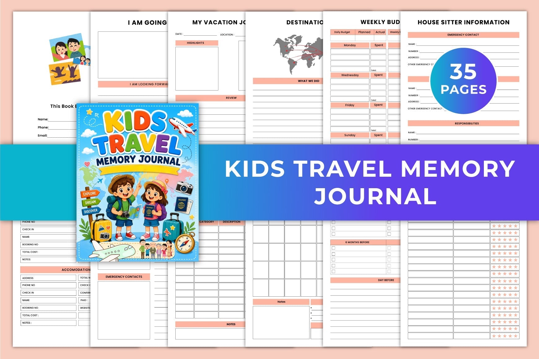 Kids Travel Memory Journal