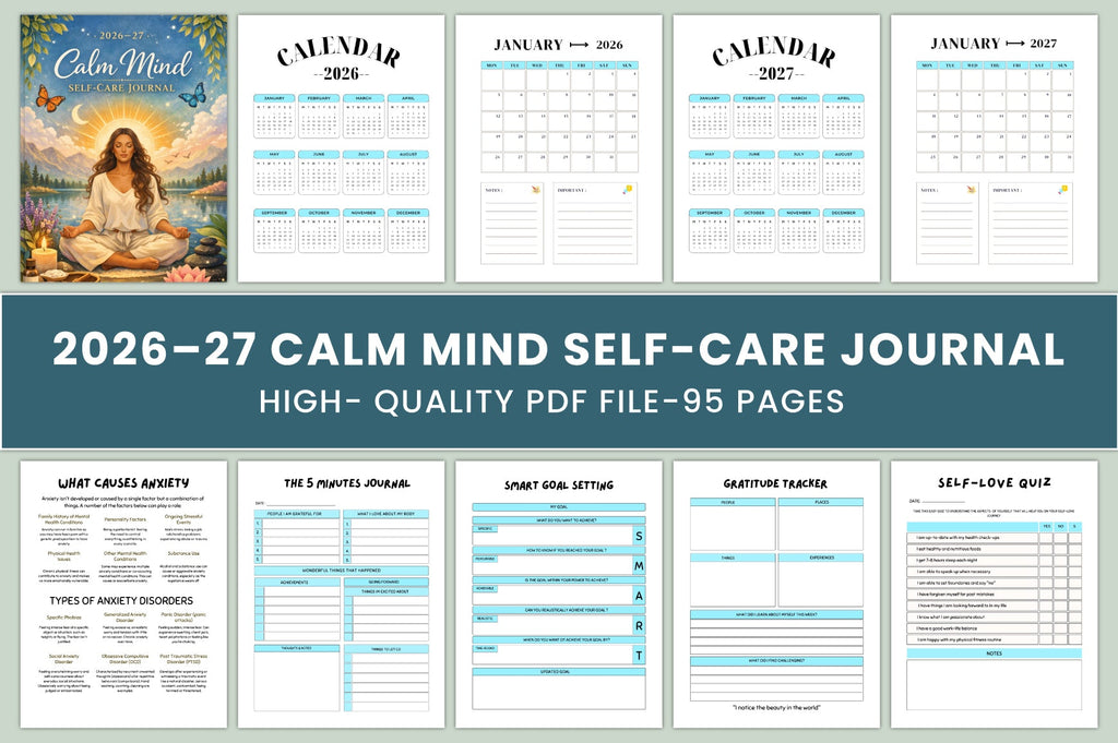 Calm Mind Self Care Journal