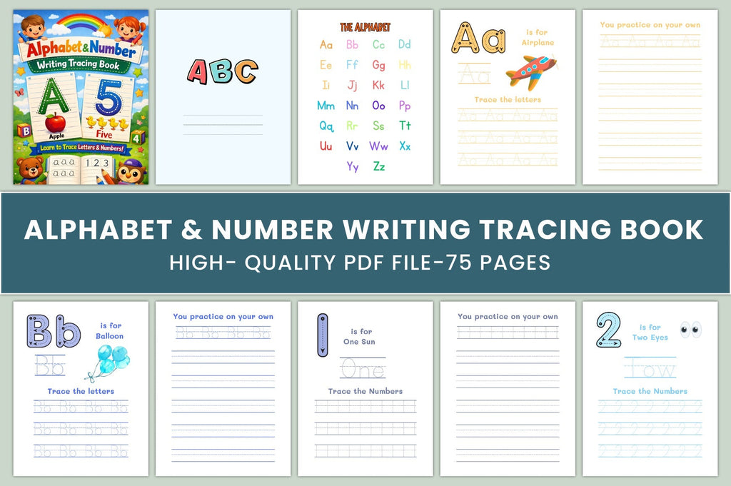 Alphabet Number Writing Tracing Workbook