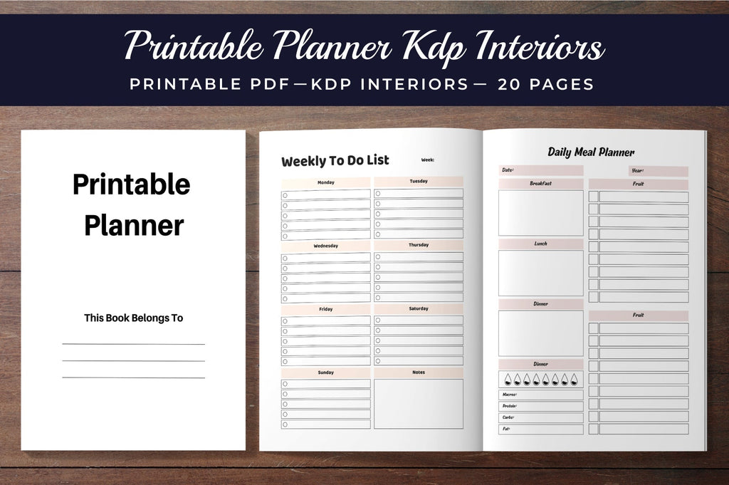 Printable Planner KDP Interior