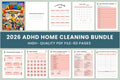 ADHD Home Cleaning Planner cover with printable home cleaning schedule