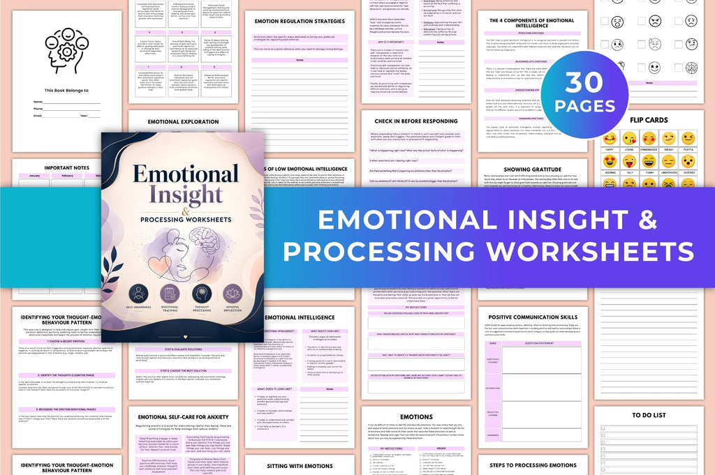 Emotional Insight Processing Worksheets Workbook