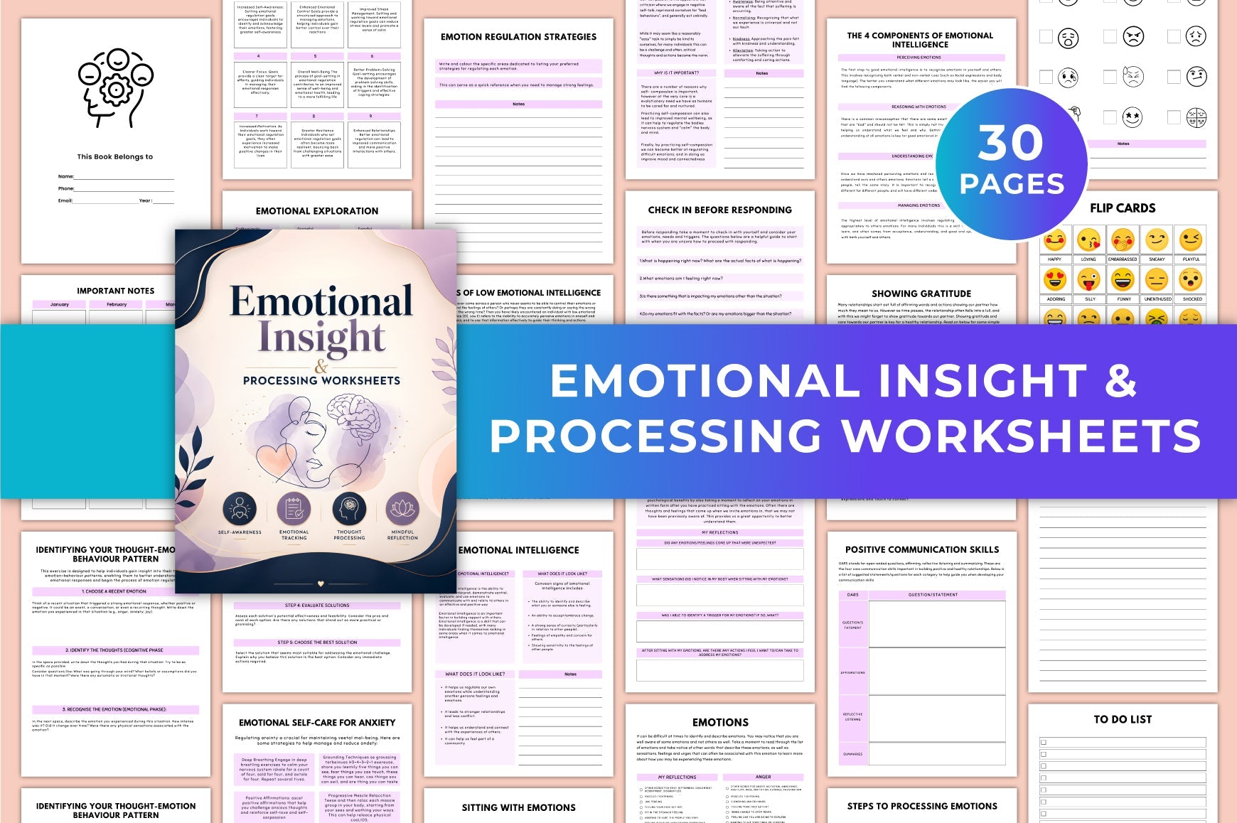 Emotional Insight Processing Worksheets Workbook