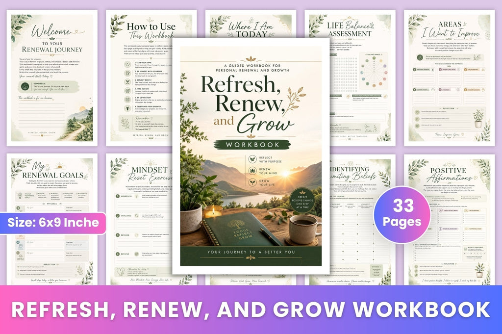 Refresh Renew And Grow Workbook