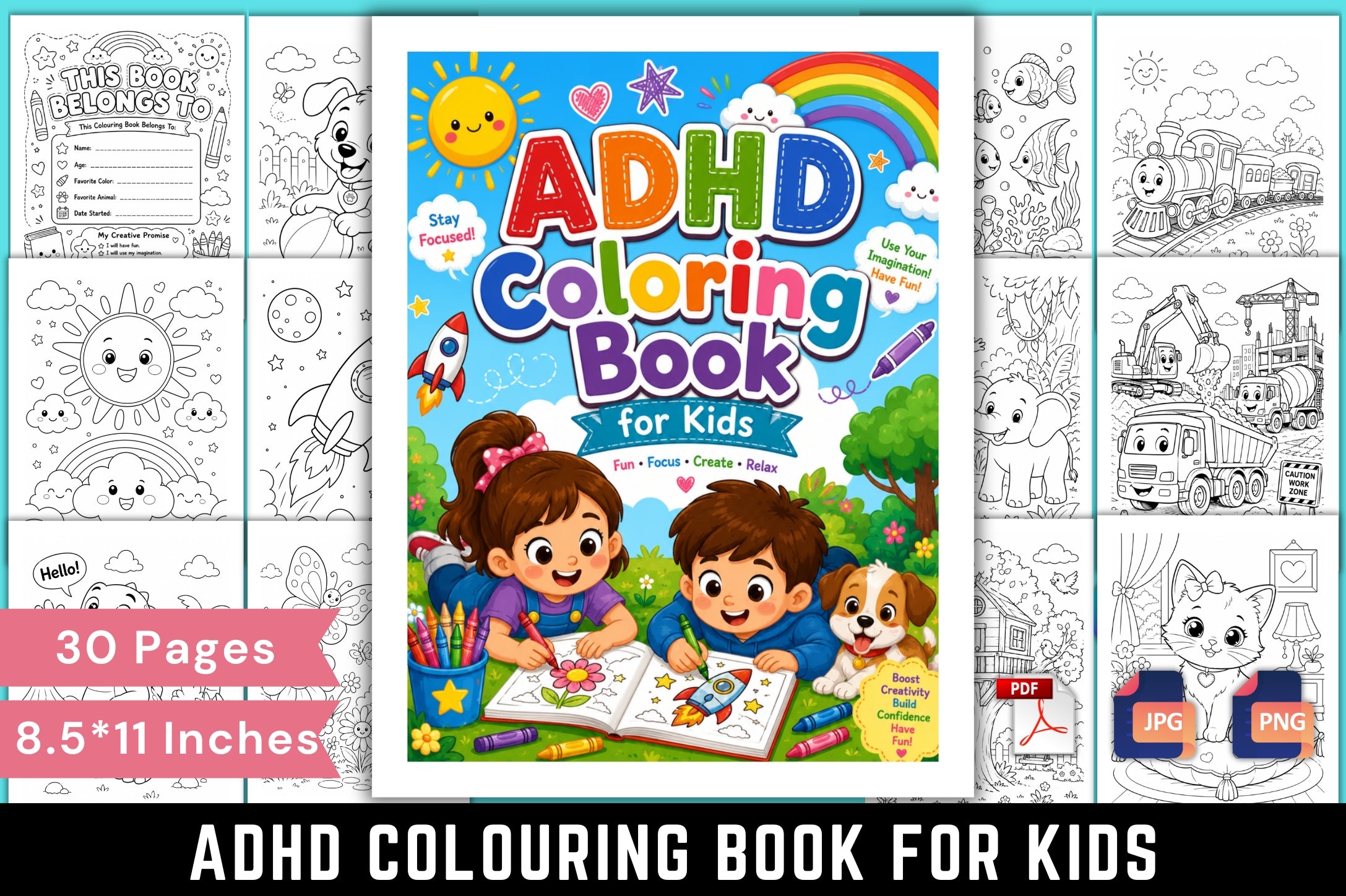 Adhd Coloring For Kids Book