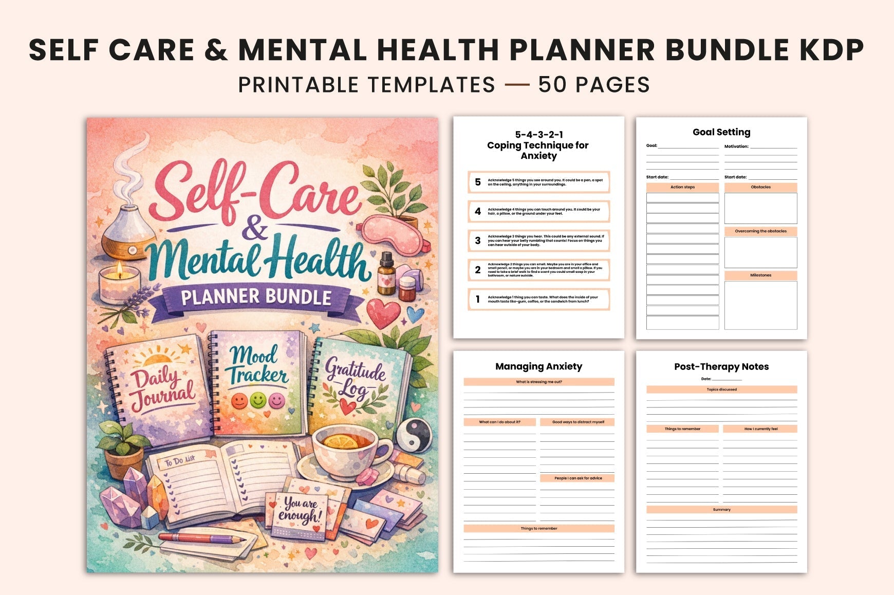 Self Care Mental Health Planner