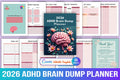 ADHD Brain Dump Planner printable digital planner cover
