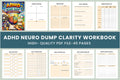 ADHD Neuro Dump Clarity Workbook cover with printable brain dump worksheets