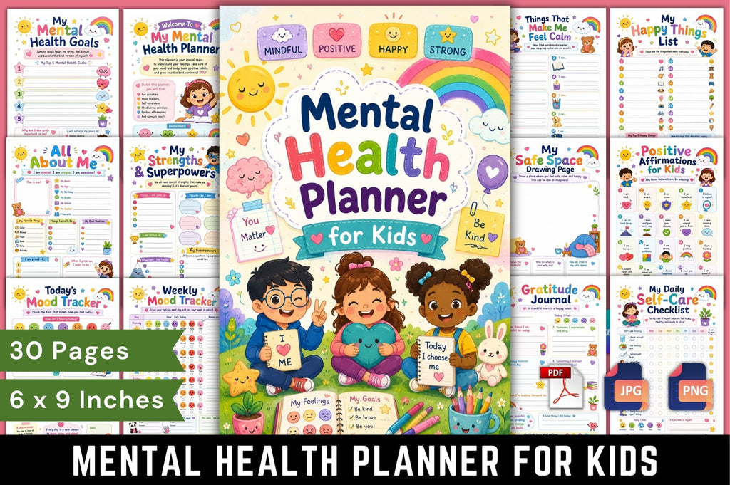 Mental Health For Kids Planner