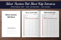 Silent Auction Bid Sheet Planner