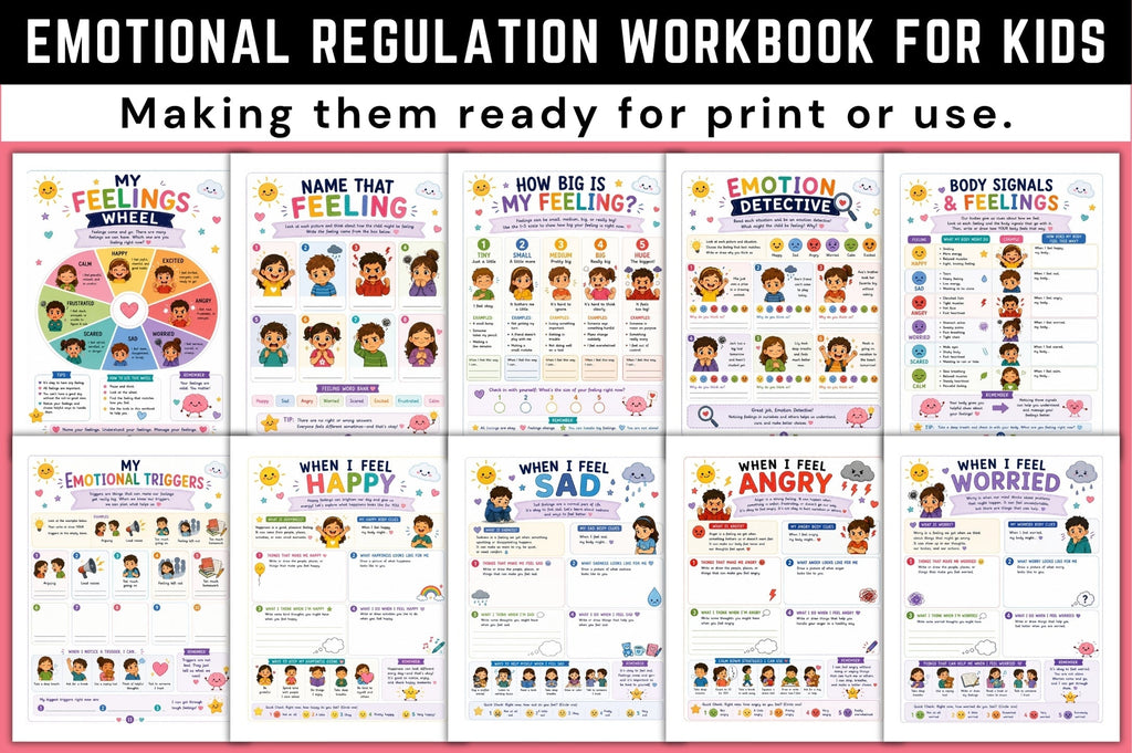 Emotional Regulation For Kids Workbook