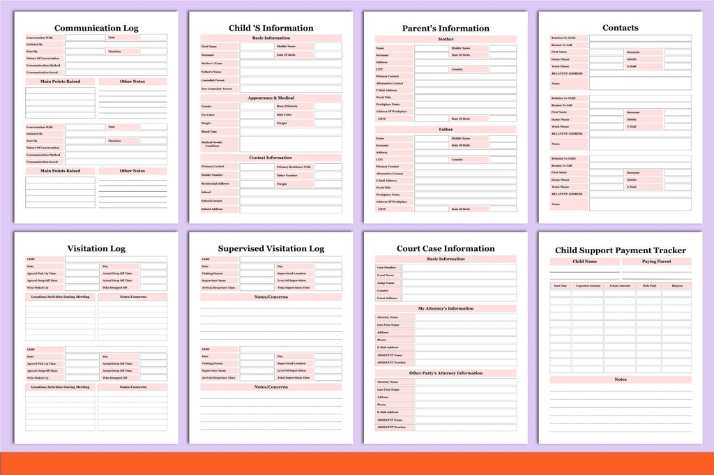 Child Custody Planner Binder
