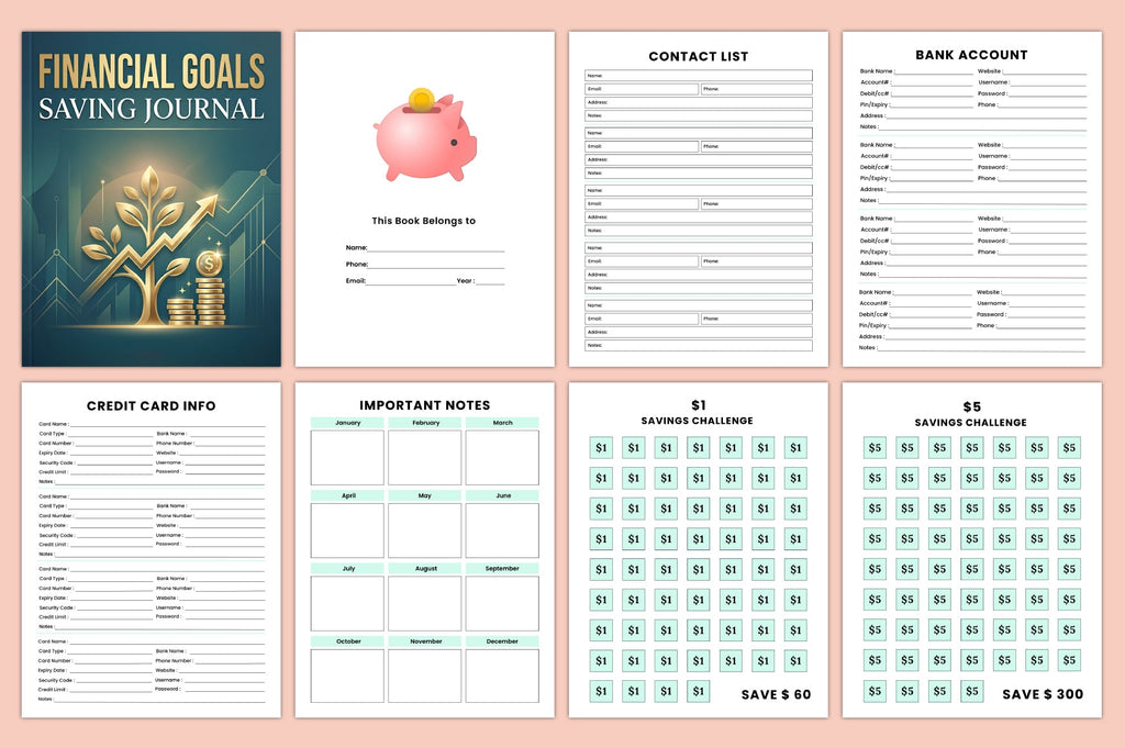 Financial Goals Saving Journal