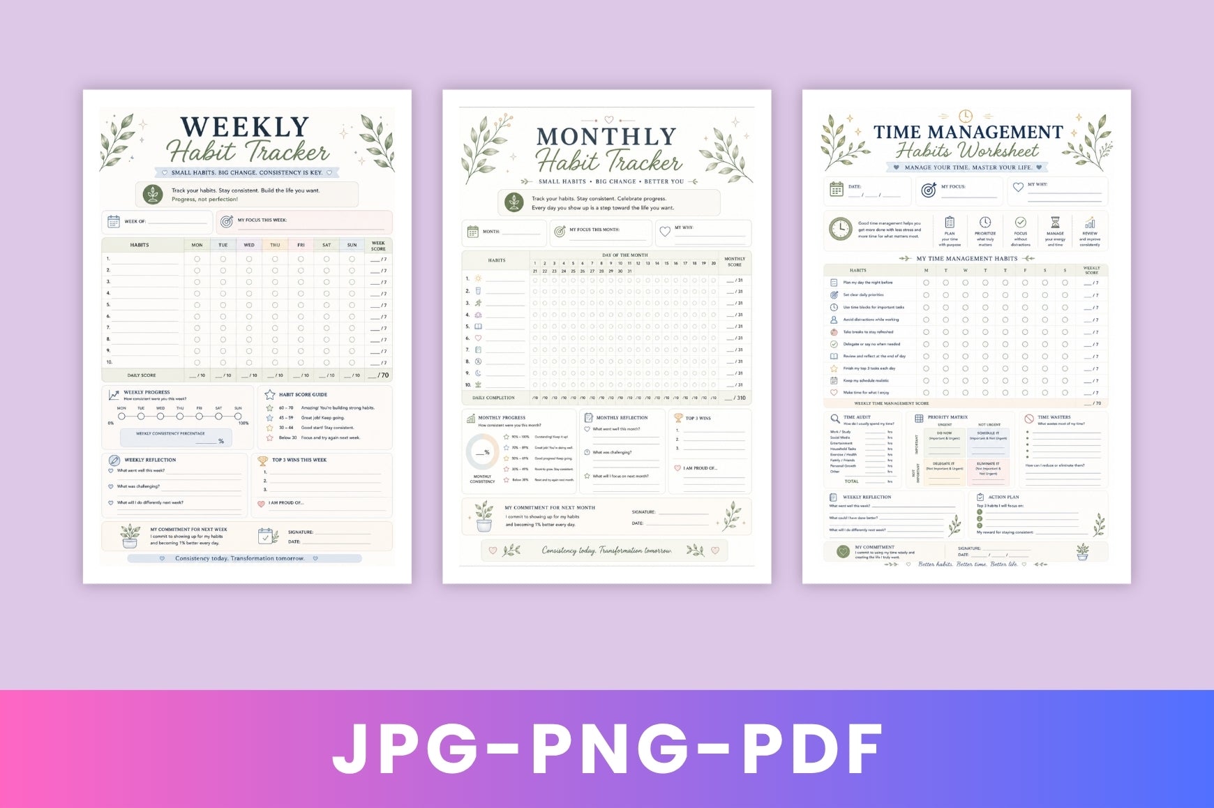 Positive Habits Transformation Planner