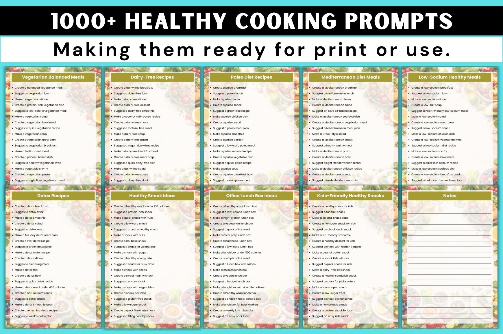 Healthy Cooking Prompts