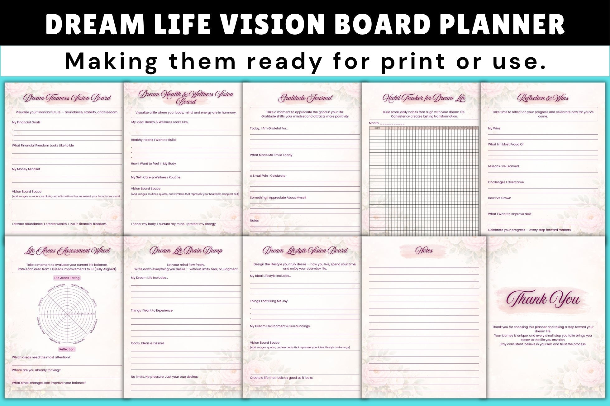 Dream Life Vision Board Planner