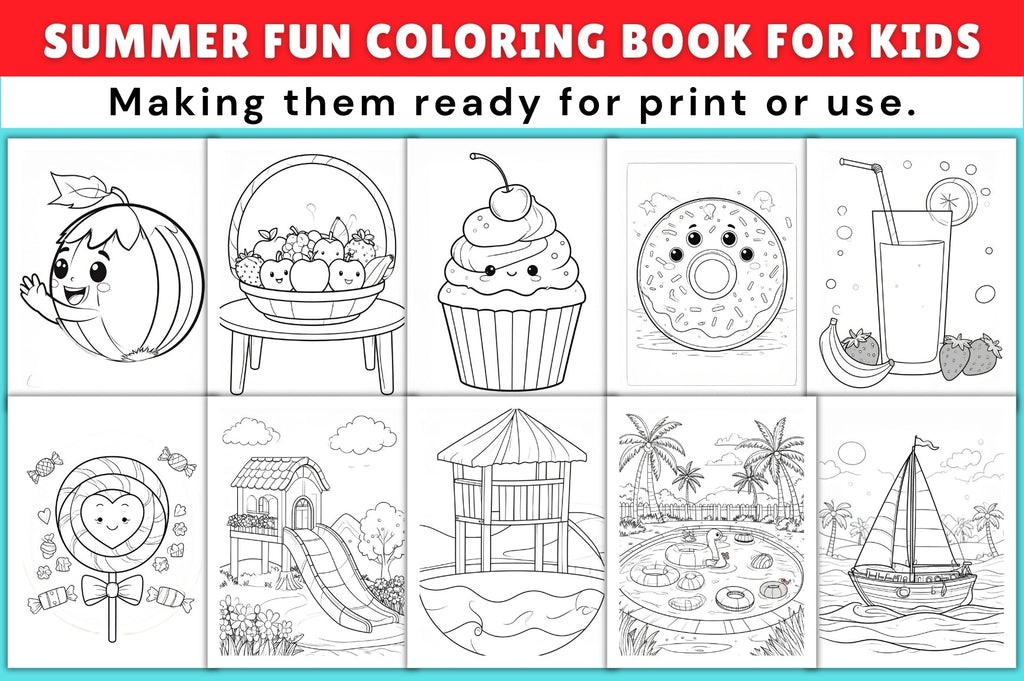 Summer Fun Coloring Book for Kids