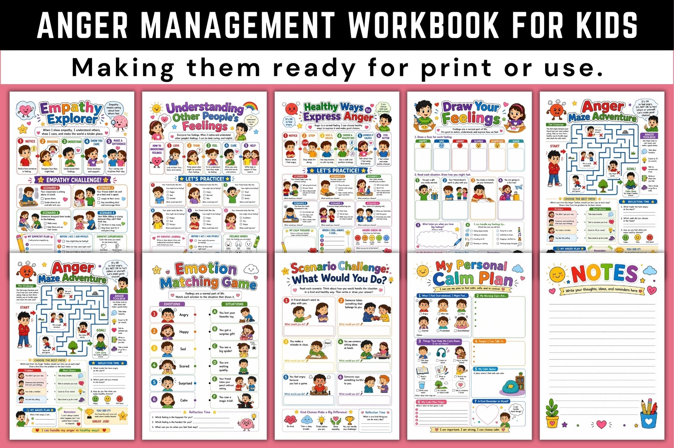 Anger Management For Kids Workbook