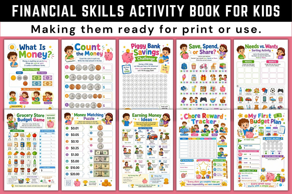Financial Skills Activity For Kids Book
