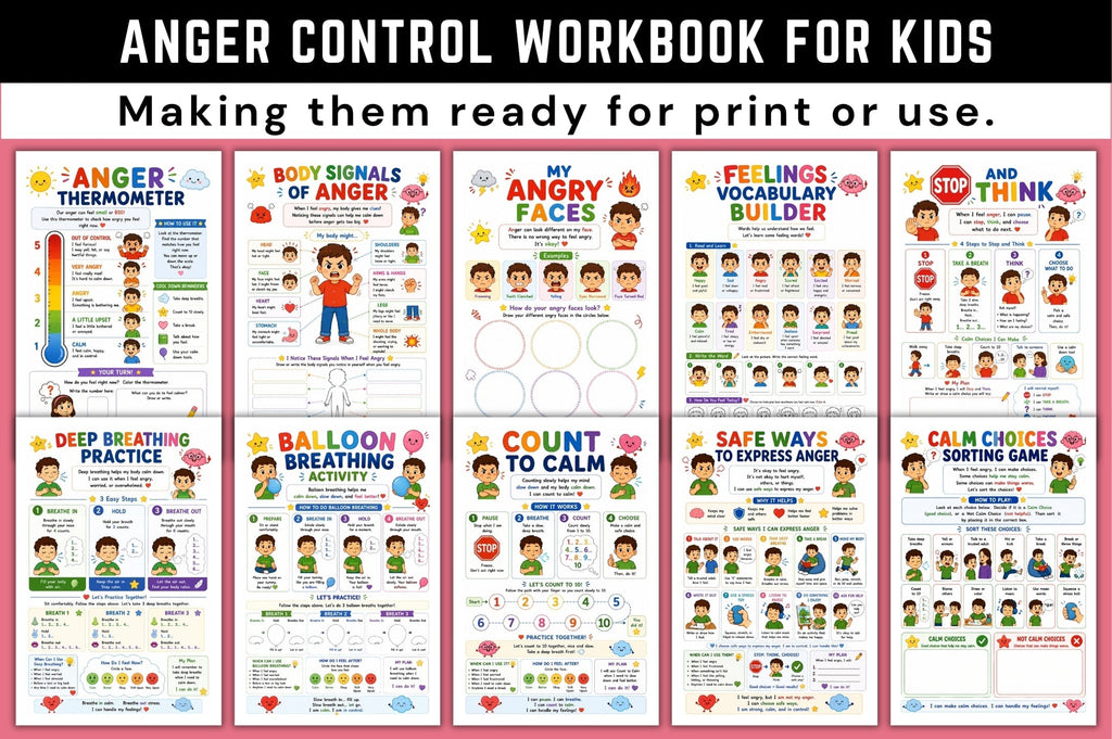 Anger Control For Kids Workbook