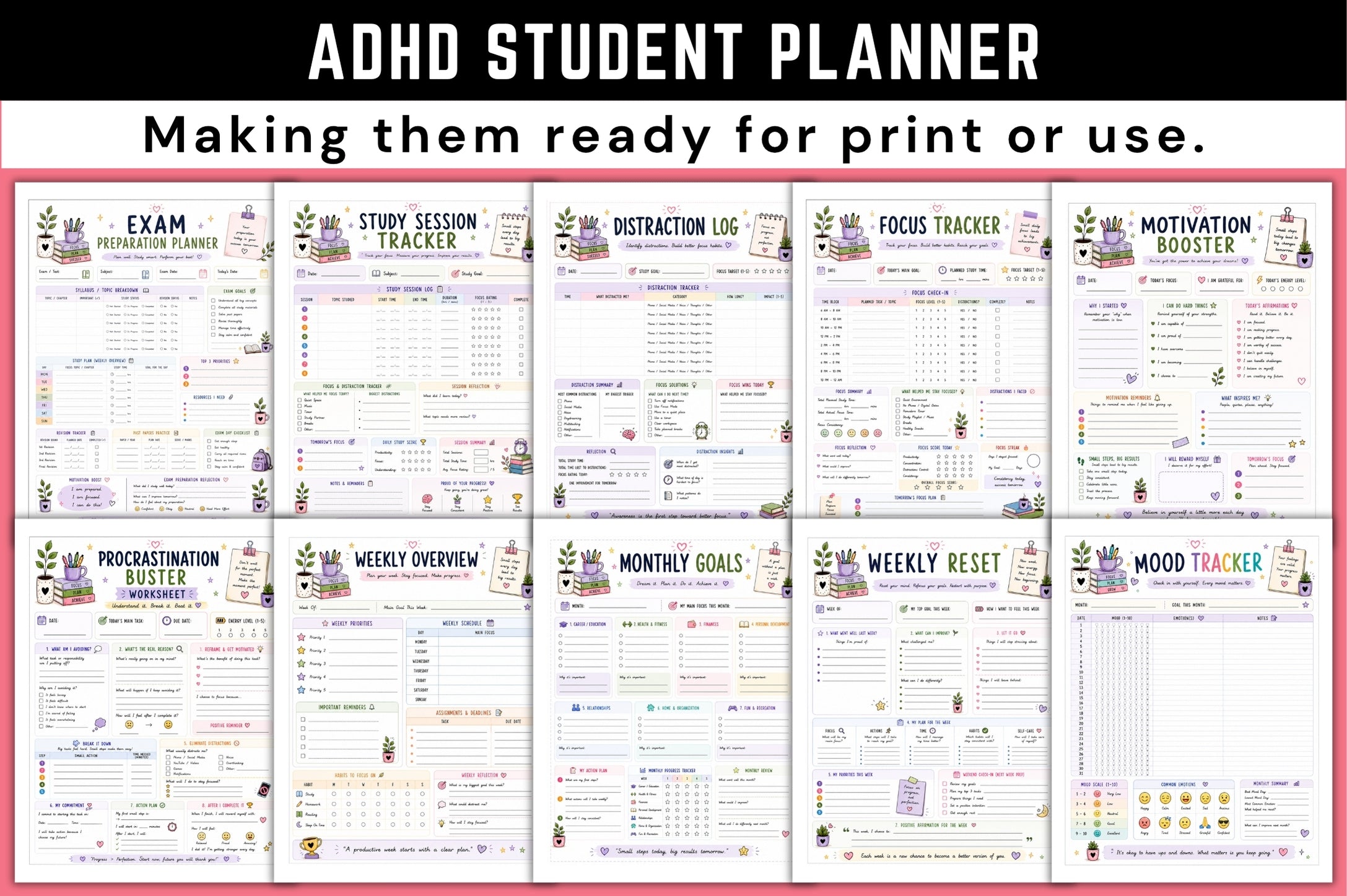 Adhd Student Planner