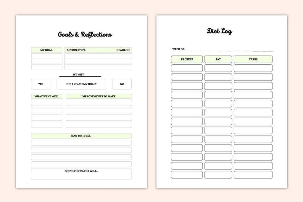 Healthy Lifestyle Fitness Plan Planner