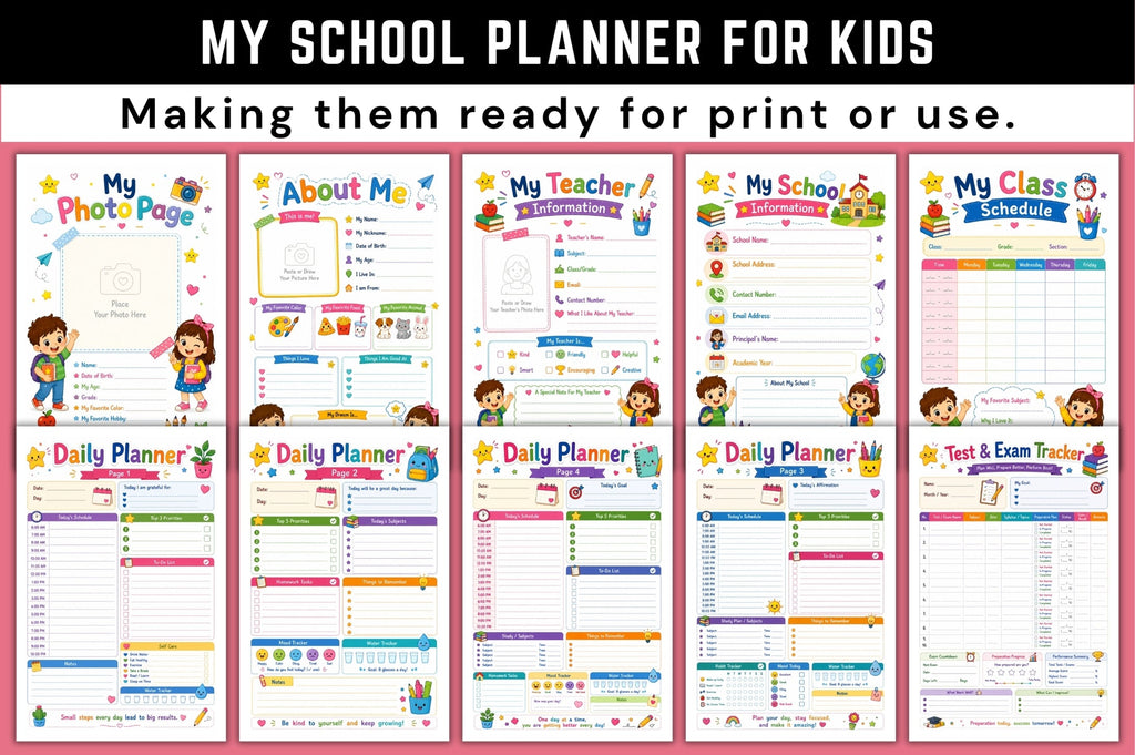My School For Kids Planner
