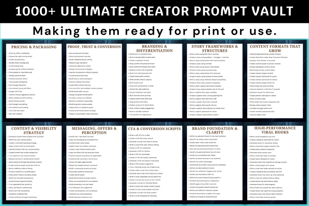 Ultimate Creator Vault Prompts