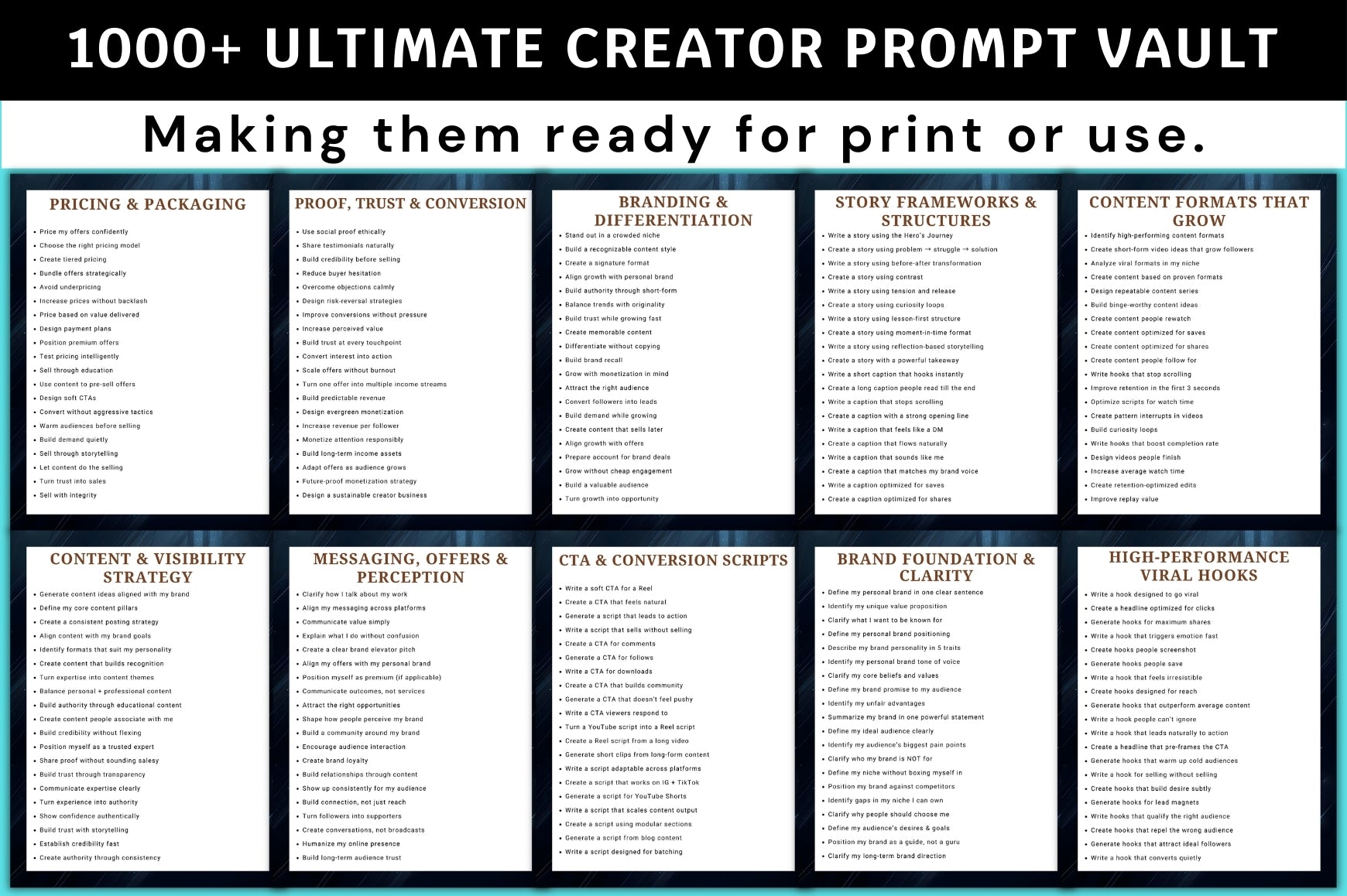 Ultimate Creator Vault Prompts