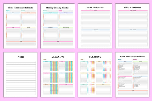ADHD Cleaning Planner for Effective Organization Worksheets